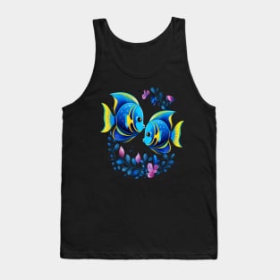 Blue Tang Couple Valentine Tank Top